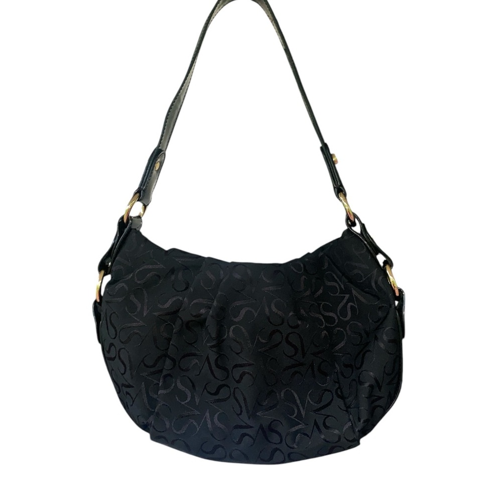 Vera Wang Black Hobo Bag with Textured Design